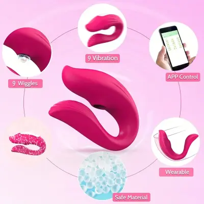 Rechargeable App-Controlled Wearable Vibrator for Couples - Wireless Panty Vibrator with Long Distance Control, Adult Sex Toy for Women