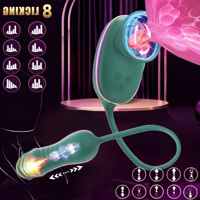 Telescopic Tongue Licker, G-Spot Nipple Stimulator, Vibrating Dildo Masturbation Device, 9 Modes, 650mAh Rechargeable Battery, Mute Strong Vibration, Battery Powered
