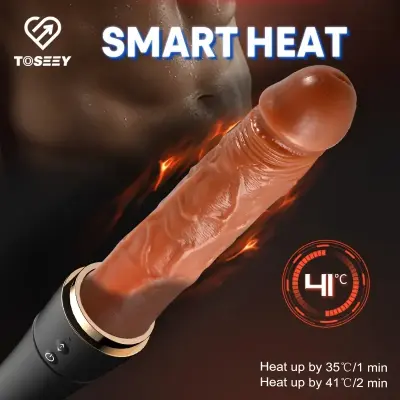 Thrusting Dildo Vibrator Sex Toys - Realistic Baseball Vibrating Dildo Heating Vibrators with 10 Thrusting & 10 Vibrating Modes for G Spot Anal Dildos