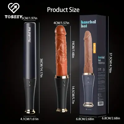 Thrusting Dildo Vibrator Sex Toys - Realistic Baseball Vibrating Dildo Heating Vibrators with 10 Thrusting & 10 Vibrating Modes for G Spot Anal Dildos