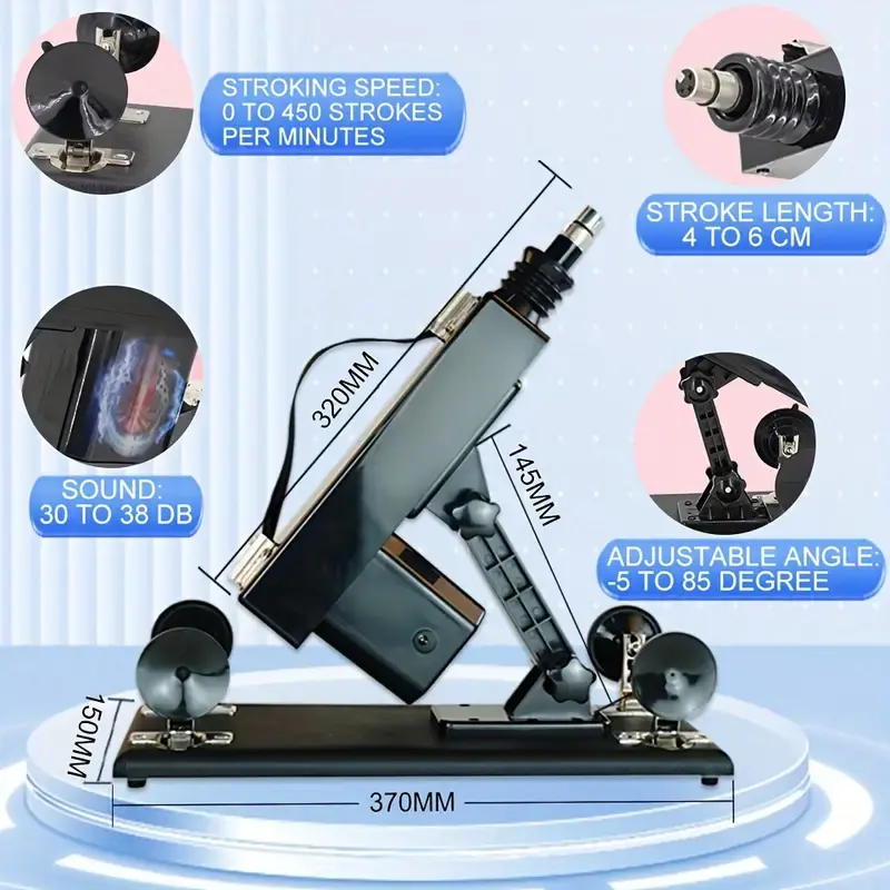 Sex machine Gun Automatic Masturbation Quiet Love Machines Vibrator for Women with 5 Black Dildos