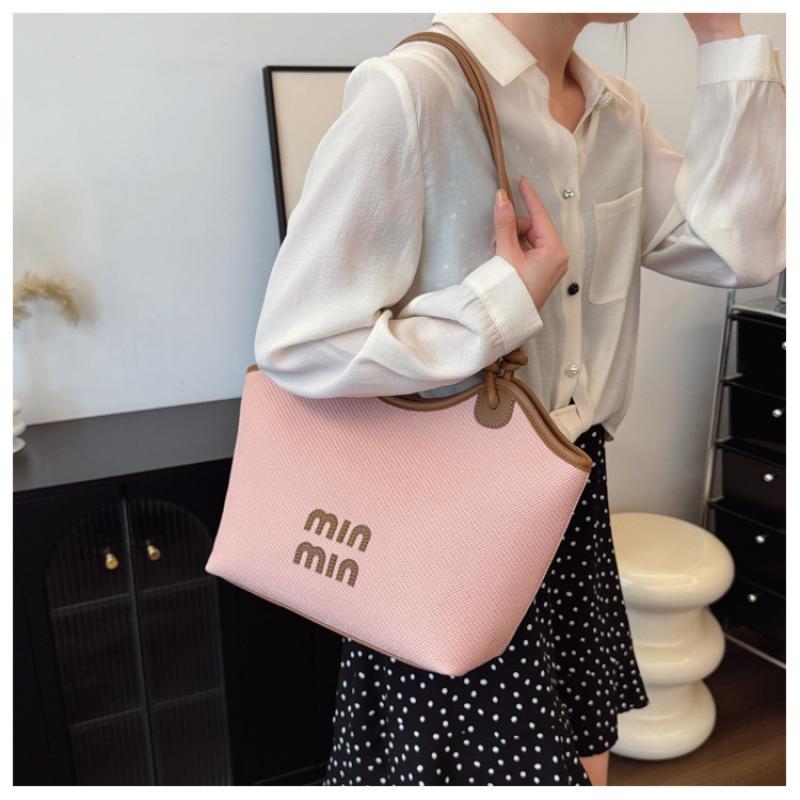 2025 Women's Pure Color Tote Bag with Minimalist Design Spacious Capacity Functional Shoulder Bag for Work and Everyday Use